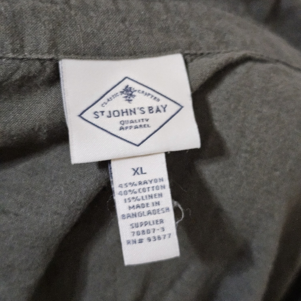 St John's Bay Sleeveless Dark Green Shirt Dress Sz XL - Picture 7 of 7